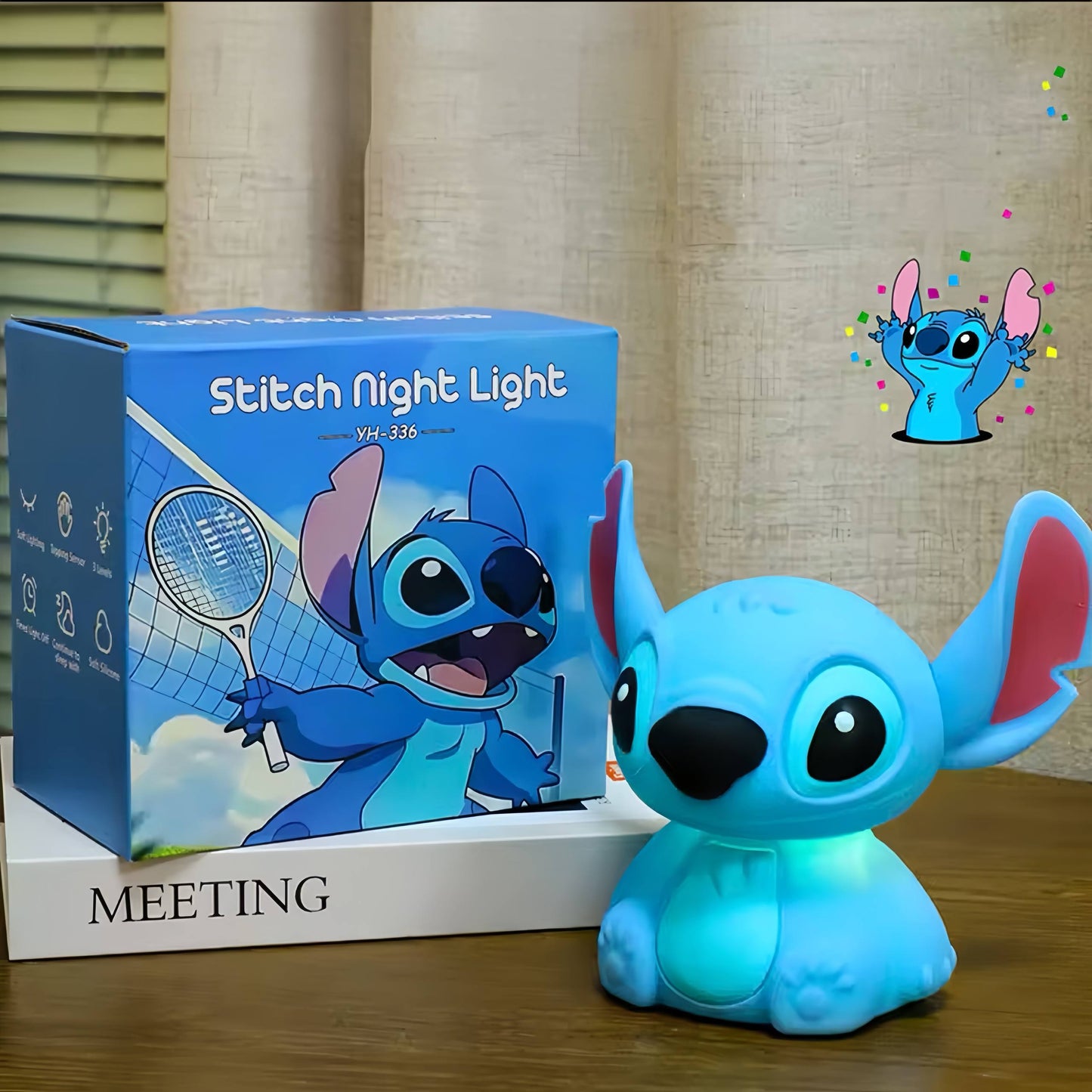 SaiGLow-Stitch Night Light Usb Touch Lamp Soft Glow Bedside Light for Students Room Decor Birthday Present